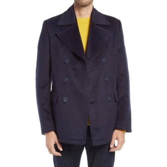 Nordstrom NWT Double Breasted Peacoat Navy Size XL - Picture 1 of 6